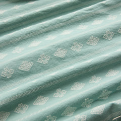 Gonzo Short Sleeve Button Up Shirt - Hazy Blue Jacquard