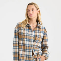 Amberley Light Long Sleeve Flannel - Dark Khaki