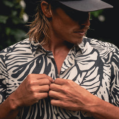 Bless Up Breathable Stretch Shirt - Black Monstera