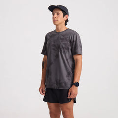 Mathis Active Tie Dye Pocket Short Sleeve Tee - Grey Tie Dye