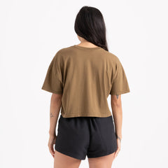 Earth Mystic Cropped Boxy Premium Tee - Woodland