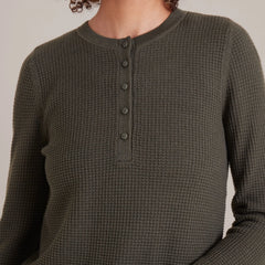 Well Worn Long Sleeve Thermal Sweater - Military