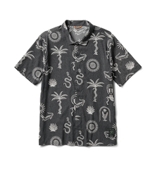 Bless Up Trail Button Up Shirt - Black & White