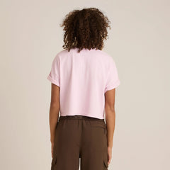 Sunburst Boxy Cropped Premium Tee - Dusty Orchid