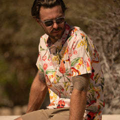 Journey Short Sleeve Button Up Shirt - Dusty Violet