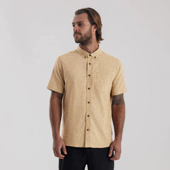 Scholar Stretch Organic Short Sleeve Button Up Shirt - Fern