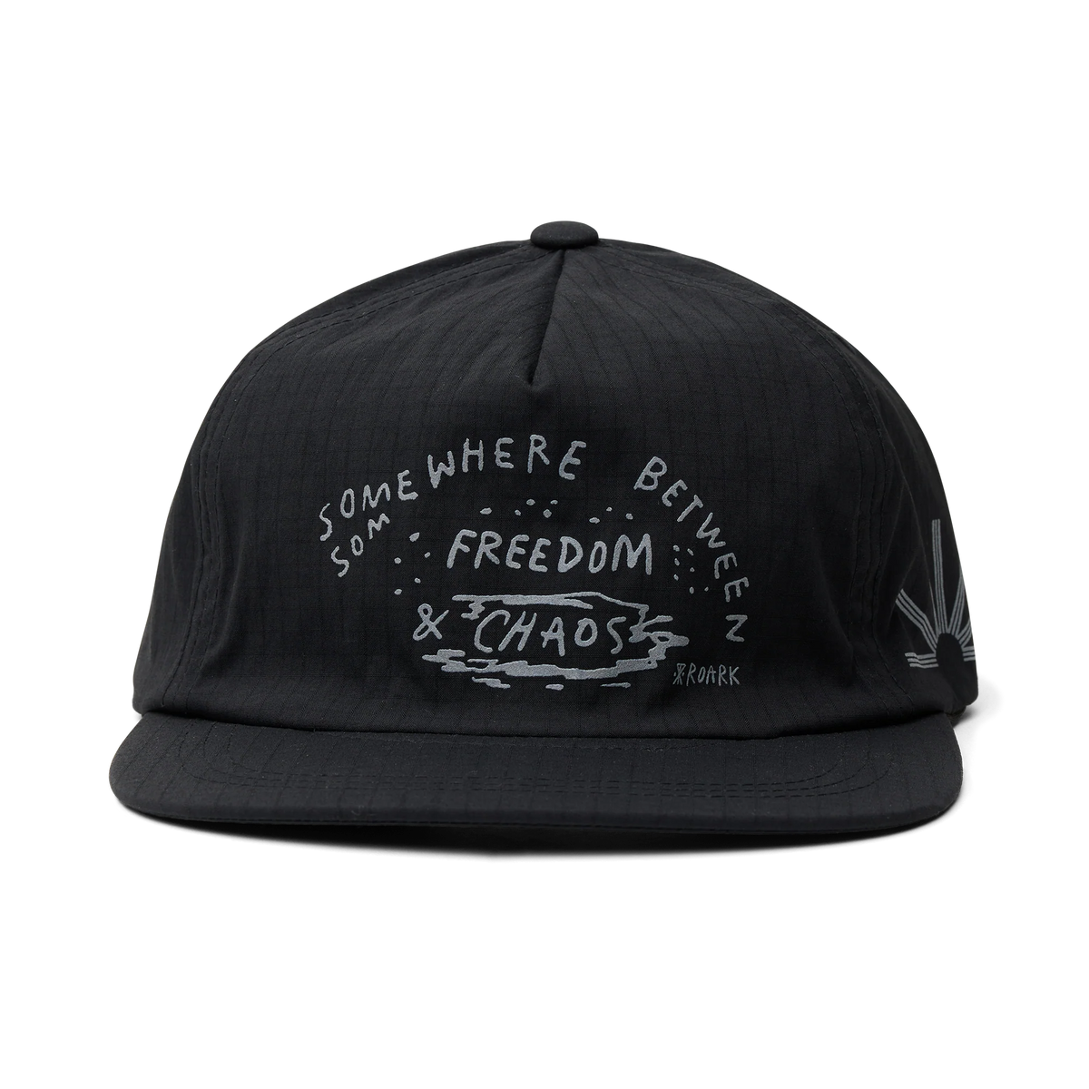 Mathis 5 Panel Strapback Hat - Chaos Black