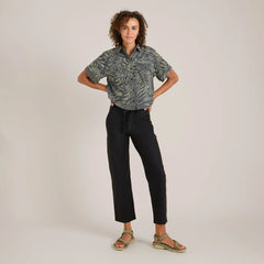 Bless Up Cropped Button Up Shirt - Dark Military