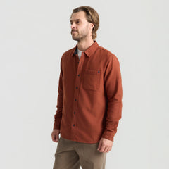 Crossroads Organic Cotton Flannel - Red Clay Herringbone
