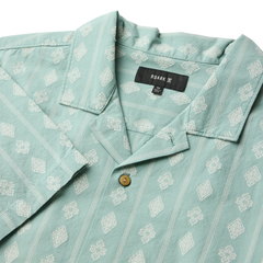Gonzo Short Sleeve Button Up Shirt - Hazy Blue Jacquard