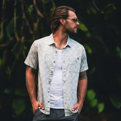 Journey Short Sleeve Button Up Shirt - Grey