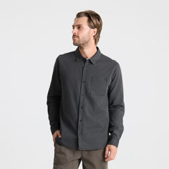 Made To Fade Long Sleeve Button Up Shirt - Washed Charcoal