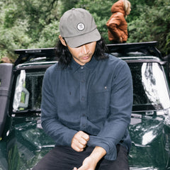 Made To Fade Long Sleeve Button Up Shirt - Washed Charcoal