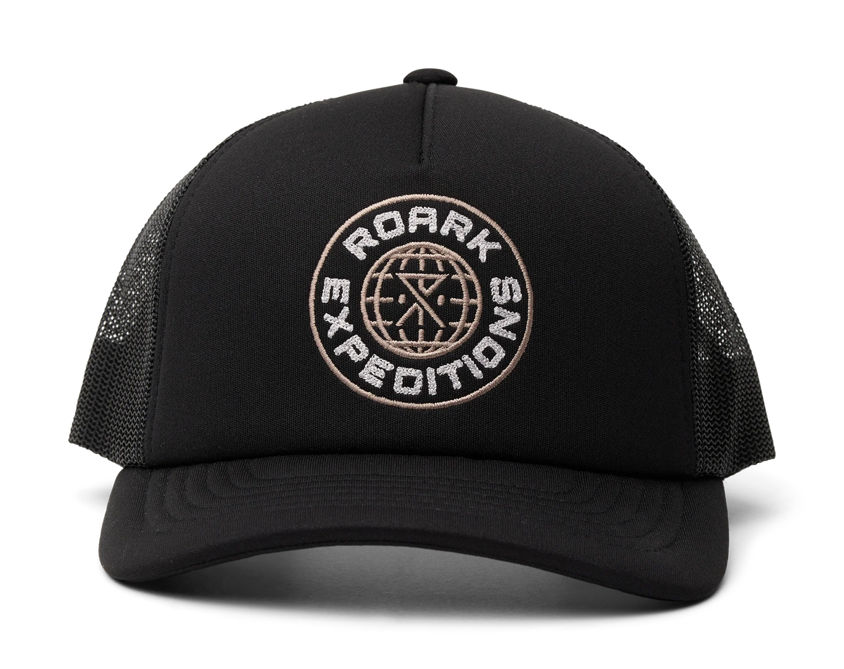 Foam Trucker Global Snapback Hat - Black